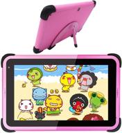 📱 7 inch android 10 kids tablet - wifi learning tablet for children toddlers - educational tablet with parental control - home school wifi tablet with kid-proof case (pink) logo