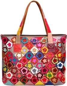 img 3 attached to 👜 Colorful Stitching Splicing Women's Handbags & Wallets: Organize with Style in Hobo Bags - 2B4021