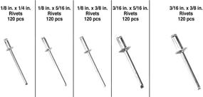 img 1 attached to Набор инструментов сортировки алюминиевых заклепок из 500 штук с герметичным пластиковым кейсом от Performance Tool (Модель W5228)