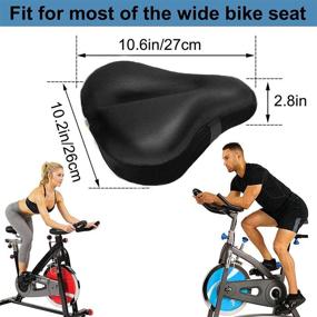 img 3 attached to 🚲 Ultimate Comfort for Your Bicycle Ride: MSDADA Memory Foam Bike Seat Cover with Soft Gel Cushion - Perfect for Men and Women, Ideal for Cruiser and Stationary Bikes, Spinning, Indoor & Outdoor Cycling