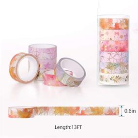 img 3 attached to 🌟 Gold Foil Washi Tape Set, 6 Rolls 0.6 inches, Decorative Masking Tape for Scrapbooking, DIY Crafts, Bullet Journaling, Planning, Gifting