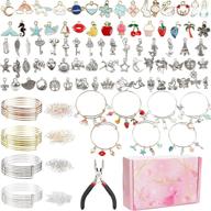 📿 diy bracelet kit for girls: 354pcs expandable bangle bracelets with charm pendants, jump rings - includes gift box and tools logo