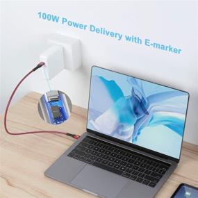 img 2 attached to Кабель Fasgear USB C к USB C 1.6 фута: быстрая зарядка, USB 3.1 Gen 2 Type C кабель с прочипом E-Marker - совместим с MacBook, Matembook, iPad Air, Galaxy S21, SSD, Pixel 5/4/XL (красный)