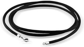 img 2 attached to 2mm Black Silk Cord Chain Necklace Thin Soft Rope with Sterling Silver Clasp 14, 16, 18, 20, 24, 26, 28, 30 Inch Jewelry Gift - Men Women Girl Boy (32inch)