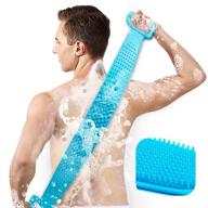 🚿 инморвен скрабер для спины под душ - обогатите свой опыт купания с 30" или 35½" силиконовой щеткой для тела в ванне - дополнительно длинный скрабер для мужчин и женщин (голубой) логотип