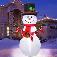 🎅 atdawn 5ft christmas inflatables: outdoor snowman decoration with banner for yard, garden and indoor décor logo