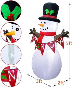 img 3 attached to 🎅 ATDAWN 5ft Christmas Inflatables: Outdoor Snowman Decoration with Banner for Yard, Garden and Indoor Décor