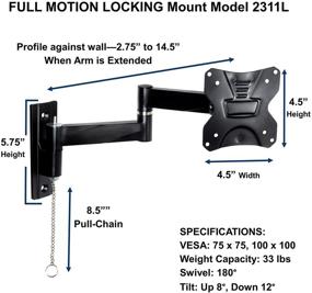 img 2 attached to 📺 Portable Travel RV TV Mount with Secure Locking Articulating Arm - Enables TV Usage in Two Locations up to VESA 100x100, Perfect for Moving Vehicles