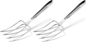 img 4 attached to 🍖 High-Quality Stainless Steel Turkey Lifters, Set of 2 Heavy Duty Meat Forks for Thanksgiving Roasts