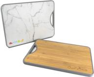 🔪 double-sided bamboo poly cutting board: easy to clean, no cross-contamination, bpa-free logo