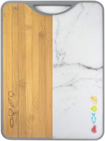 img 1 attached to 🔪 Double-Sided Bamboo Poly Cutting Board: Easy to Clean, No Cross-Contamination, BPA-Free