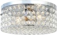 💡 elegant designs fm1003-chr elipse round chrome flushmount light fixture, 5.13 x 12.00 x 12.00 логотип