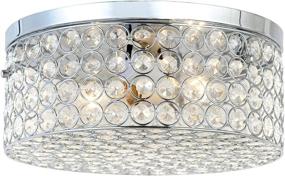 img 4 attached to 💡 Elegant Designs FM1003-CHR Elipse Round Chrome Flushmount Light Fixture, 5.13 x 12.00 x 12.00