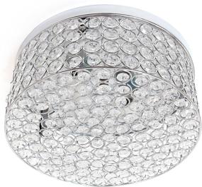 img 1 attached to 💡 Elegant Designs FM1003-CHR Elipse Round Chrome Flushmount Light Fixture, 5.13 x 12.00 x 12.00