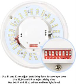 img 2 attached to 💡 eSenlite Ceiling Wall Mount Radar Motion Activated LED Light Fixture – Powerful 900lm, Dusk to Dawn Capability for Residential, Commercial, and Industrial Lighting Applications