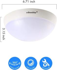 img 3 attached to 💡 eSenlite Ceiling Wall Mount Radar Motion Activated LED Light Fixture – Powerful 900lm, Dusk to Dawn Capability for Residential, Commercial, and Industrial Lighting Applications