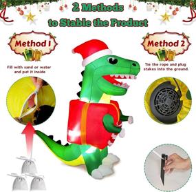 img 2 attached to OurWarm 6ft Christmas Inflatables Dinosaur Outdoor Decorations with LEDs for Xmas Party Indoor Outdoor Yard Garden Lawn Decor - Blow Up Christmas Yard Decor