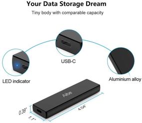 img 1 attached to Портативный SSD на 500 ГБ Aiibe с USB 3.1 Gen 2 мини-внешний жесткий диск USB-C на флэш-накопителях, скорость до 900 МБ/с, черный