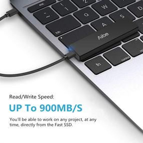 img 2 attached to Aiibe 500GB Portable SSD USB 3.1 Gen 2 Mini External Hard Drive USB-C Solid State Flash Drive, Speeds Up to 900MB/s, Black