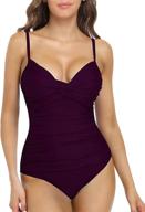 👙 hilor women's ruched twist front one piece swimsuits: ultimate tummy control, underwire push up, monokini swimwear & bathing suits logo