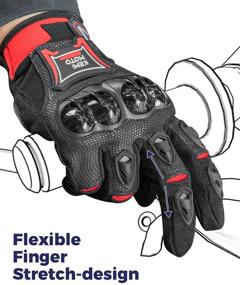 img 1 attached to 🧤 Kemimoto Upgraded Motorcycle Gloves: Breathable, Knuckle Protection, Anti-Slip, Ideal for Motocross, Cycling, Dirt Bike, ATV & UTV