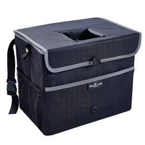 img 3 attached to 🚗 Большая водонепроницаемая мусорная корзина для автомобиля с крышкой - герметичный автомобильный мусорный бак, черная складная автомобильная сумка для хранения, сумка для мусора в автомобиле.