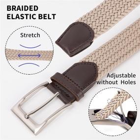 img 3 attached to Elastic Braided Stretch Men's Belts: Stretchy Unisex Accessories for Extra Comfort