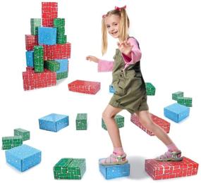 img 1 attached to 🧱 WishaLife Cardboard Blocks: 40pcs Extra-Thick Jumbo Stackable Bricks for Toddlers and Kids - Building Fun Guaranteed!