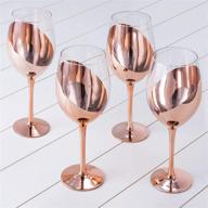 🍷 copper-toned stemmed wine glasses for dinner parties and weddings - set of 4 by mygift" логотип