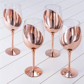 img 4 attached to 🍷 Copper-Toned Stemmed Wine Glasses for Dinner Parties and Weddings - Set of 4 by MyGift"