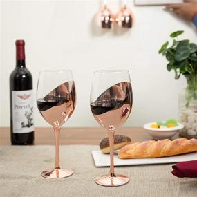 img 3 attached to 🍷 Copper-Toned Stemmed Wine Glasses for Dinner Parties and Weddings - Set of 4 by MyGift"