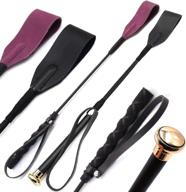 🐎 premium quality 18" gold and purple riding horse crop set - genuine leather, fiberglass shaft, tough teaching for equestrian professionals логотип