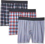 🩲 hanes big boys' ultimate comfortsoft plaid boxers (3 pack): the perfect blend of style and comfort logo