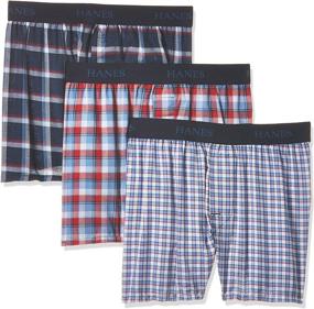 img 2 attached to 🩲 Hanes Big Boys' Ultimate Comfortsoft Plaid Boxers (3 Pack): The Perfect Blend of Style and Comfort