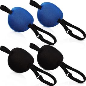 img 4 attached to 👁️ 3D Eye Patches with Buckles - Adjustable Eye Covers for Adults and Kids, Black and Blue Cosplay Costume Eye Patches