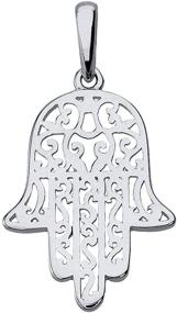 img 2 attached to White Filigree Hamsa Fatima Pendant