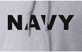 img 1 attached to NAVY Hooded Sweatshirt Gray X Large