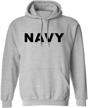 navy hooded sweatshirt gray x large logo