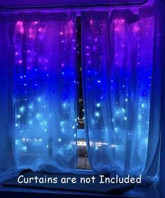 img 2 attached to 🌈 Vibrant Purple Pink&amp;Blue Ombre Curtain Lights: Remote Controlled LED Fairy Lights for Girls' Unicorn Mermaid Bedroom Decor