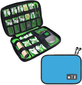 img 3 attached to 🔵 JBOS Cable Organizer Bag: Travel-Friendly Electronics Storage Case for Cables, USB, and SD Cards - Blue