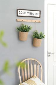 img 2 attached to 🧺 Dahey 2 Pack Wall Hanging Rope Basket: Farmhouse Decor with Artificial Eucalyptus - Rustic Storage Organizer Set for Porch Living Room Bedroom Entryway