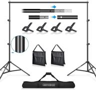 📸 derseco 10ft heavy duty backdrop stand - adjustable photo video studio background support system kit with carry bag, sandbags for photography, parties, wedding, game videos, and more logo
