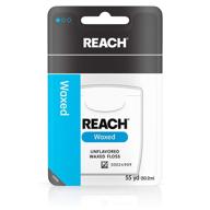 🦷 ada-accepted reach unflavored waxed dental floss - effective plaque & food removal - 55 yds (pack of 3) logo