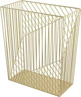 u brands vena collection 6 gallon gold metal trash can - premium quality waste bin with stylish design logo