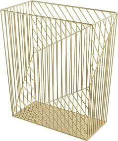 img 2 attached to U Brands Vena Collection 6 Gallon Gold Metal Trash Can - Premium Quality Waste Bin with Stylish Design