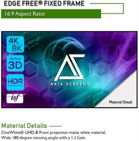 img 3 attached to 50-дюймовый натяжной экран Akia Screens без рамы для проектора: улучшите свой кинотеатральный опыт в помещении с поддержкой 8K, 4K Ultra HD и 3D Ready CINEWHITE UHD-B черного цвета.
