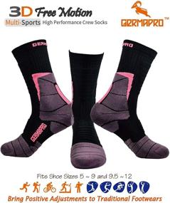 img 1 attached to Premium Women's Hiking Socks: Breathable Boot Socks with Anti-Stress, Moisture-Wicking Germanium & Coolmax Lite-Compression - Get Comfy on Your Adventures!