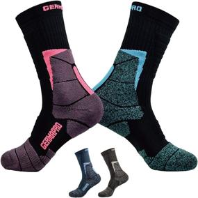 img 4 attached to Premium Women's Hiking Socks: Breathable Boot Socks with Anti-Stress, Moisture-Wicking Germanium & Coolmax Lite-Compression - Get Comfy on Your Adventures!