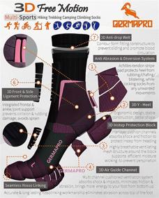 img 3 attached to Premium Women's Hiking Socks: Breathable Boot Socks with Anti-Stress, Moisture-Wicking Germanium & Coolmax Lite-Compression - Get Comfy on Your Adventures!