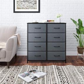 img 2 attached to 🗄️ Reyade Vertical 8-Drawer Dresser: Sturdy Steel Frame, Wood Top, and Easy Pull Handle - Perfect Organizer Unit for Bedroom, Hallway, Entryway, Closets, and Nurseries